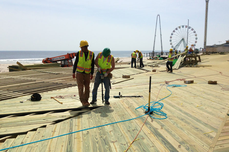 Boardwalk under construction.