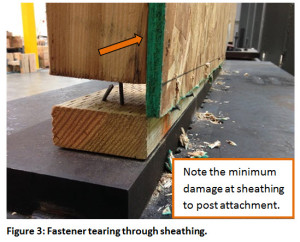 Figure 3: Fastener tearing through sheathing