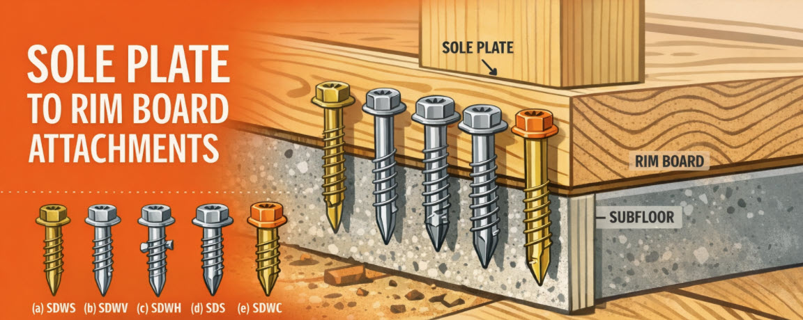 How do you Design Sole-Plate-To-Rim-Board Attachments?