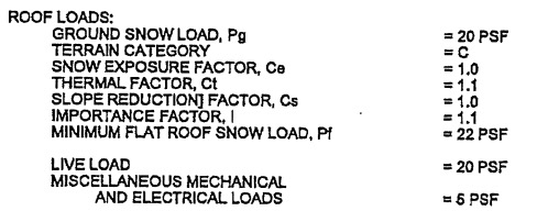 Sample Snow Load Specification