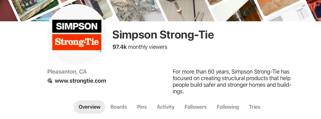 Simpson Strong-Tie Social media: Pinterest