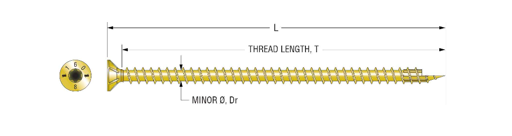  Figure 1: Strong-Drive® SDCF TIMBER-CF Screw (SDCF22614 shown) 