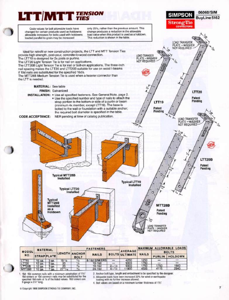 LTT19 and LTT20B, 1988 Catalog Page