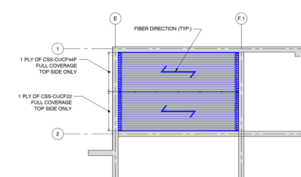 Plan view of LWC diaphragm strengthening.