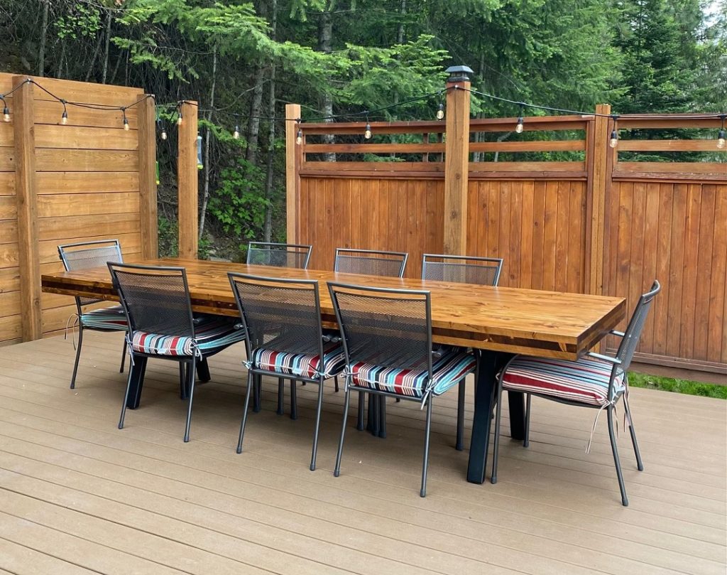 Completed Mass Timber Table with Black Powder Coated Legs