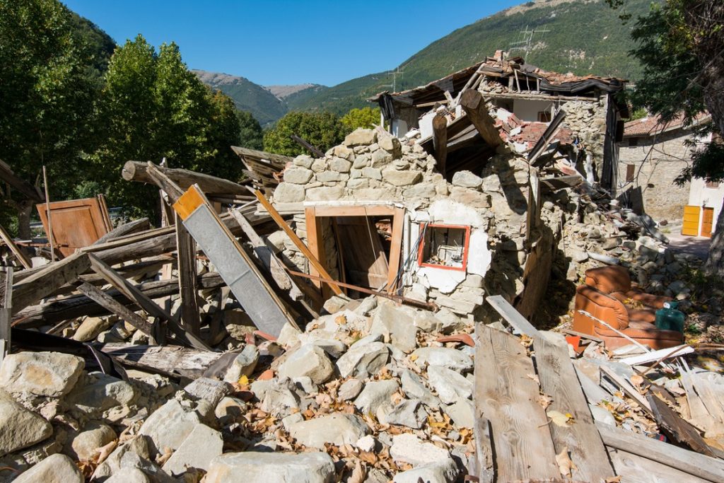 House after an earthquake