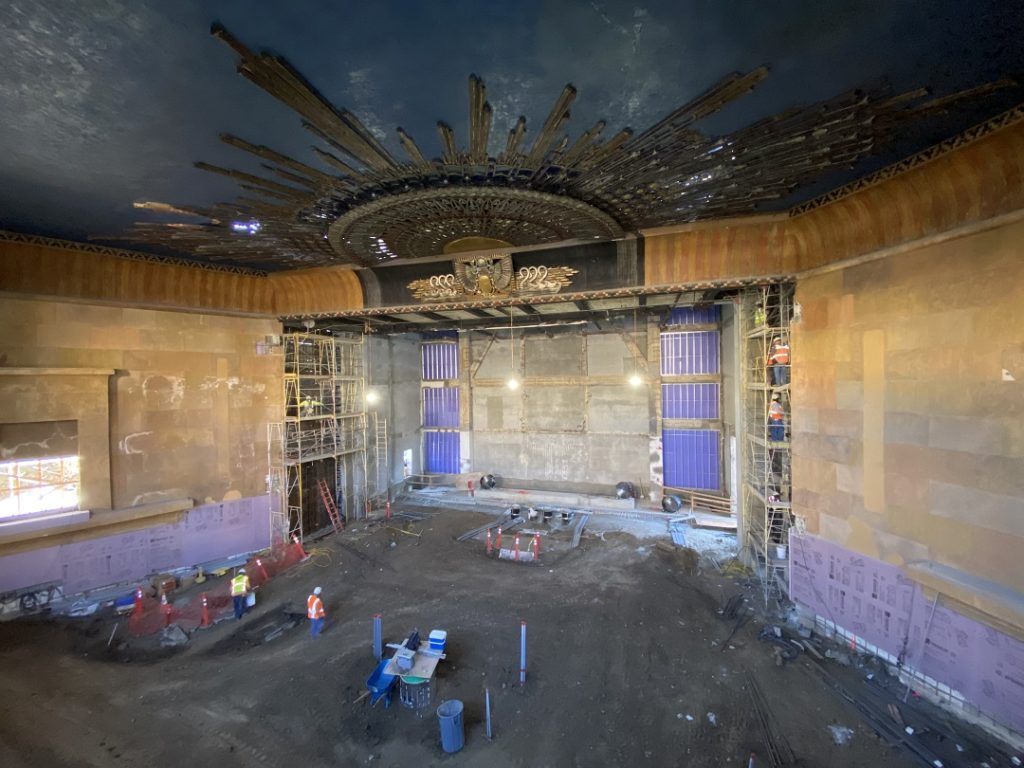 Photo 1: Note the decorated ceiling, which is supported by the roof structure above.