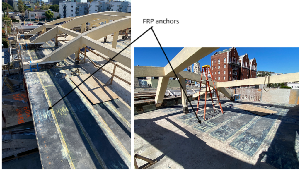 Photo 3: Note FRP anchors added along FRP strips to improve FRP strip performance.