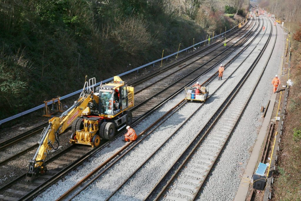 Railway construction underway
