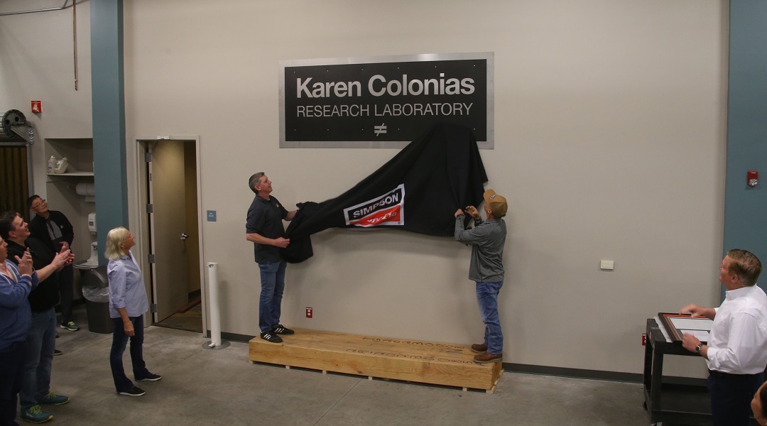 The unveiling of the new renamed Karen Colonias Research Lab