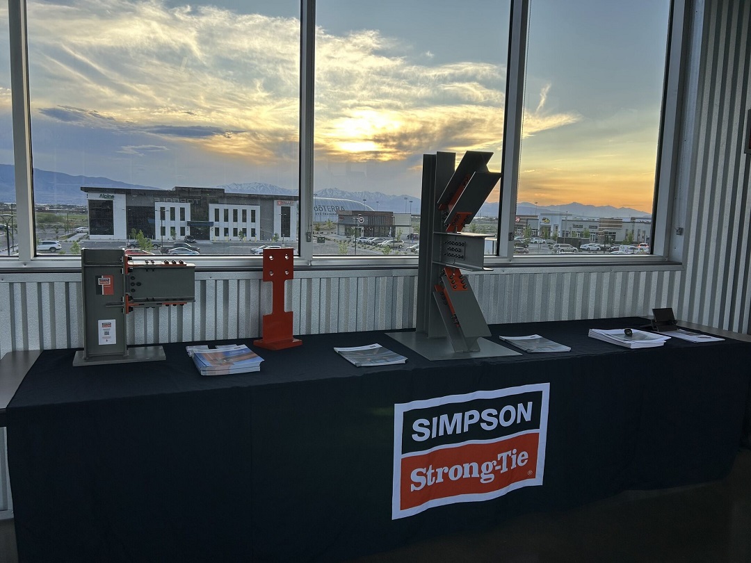 Structural steel display table at the Top Golf event