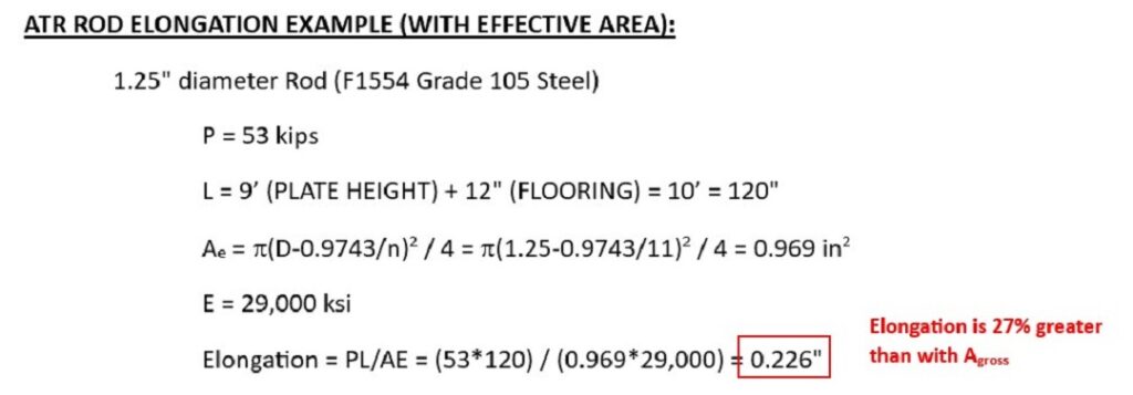 ATR ROD ELONGATION EXAMPLE (WITH EFFECTIVE AREA)