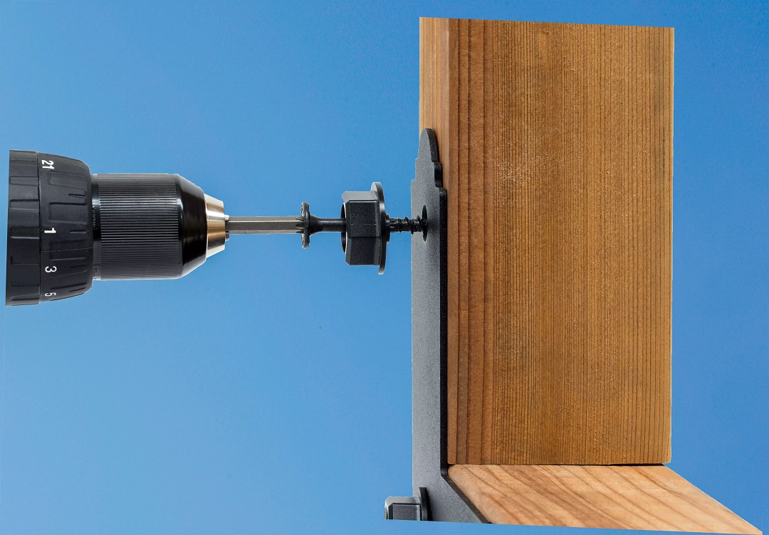 2" Outdoor Accents structural wood screw installed with the patented STN22 hex-head washer