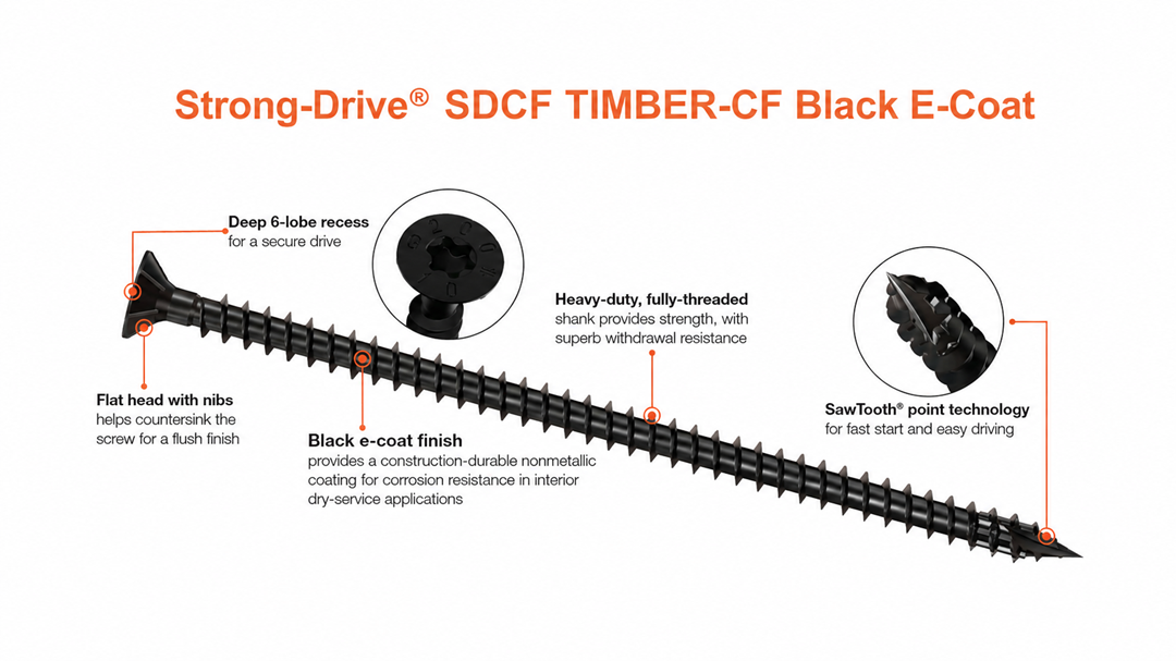 Strong-Drive® SDCF TIMBER-CF Screw (Black E-Coat)